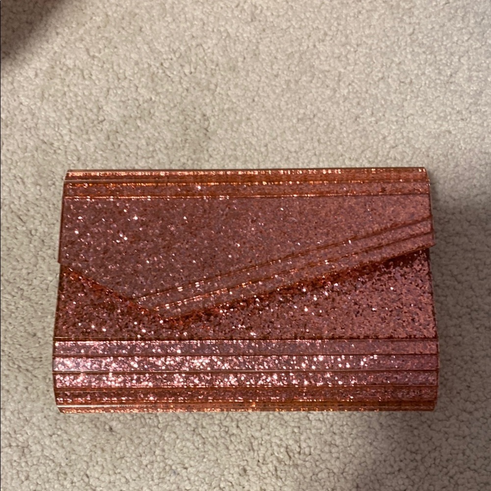 Acrylic pink clutch bag crossbody